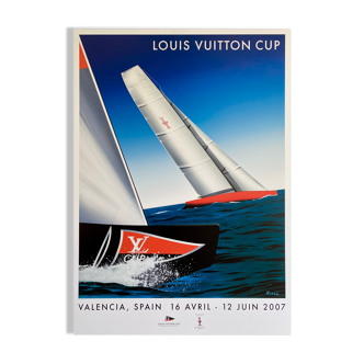 Poster Razzia Louis Vuitton cup Valencia 2007 - Signed by the artist - Large Format - On linen