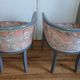 Pair of Art Deco Rosello barrel chairs