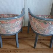 Pair of Art Deco Rosello barrel chairs