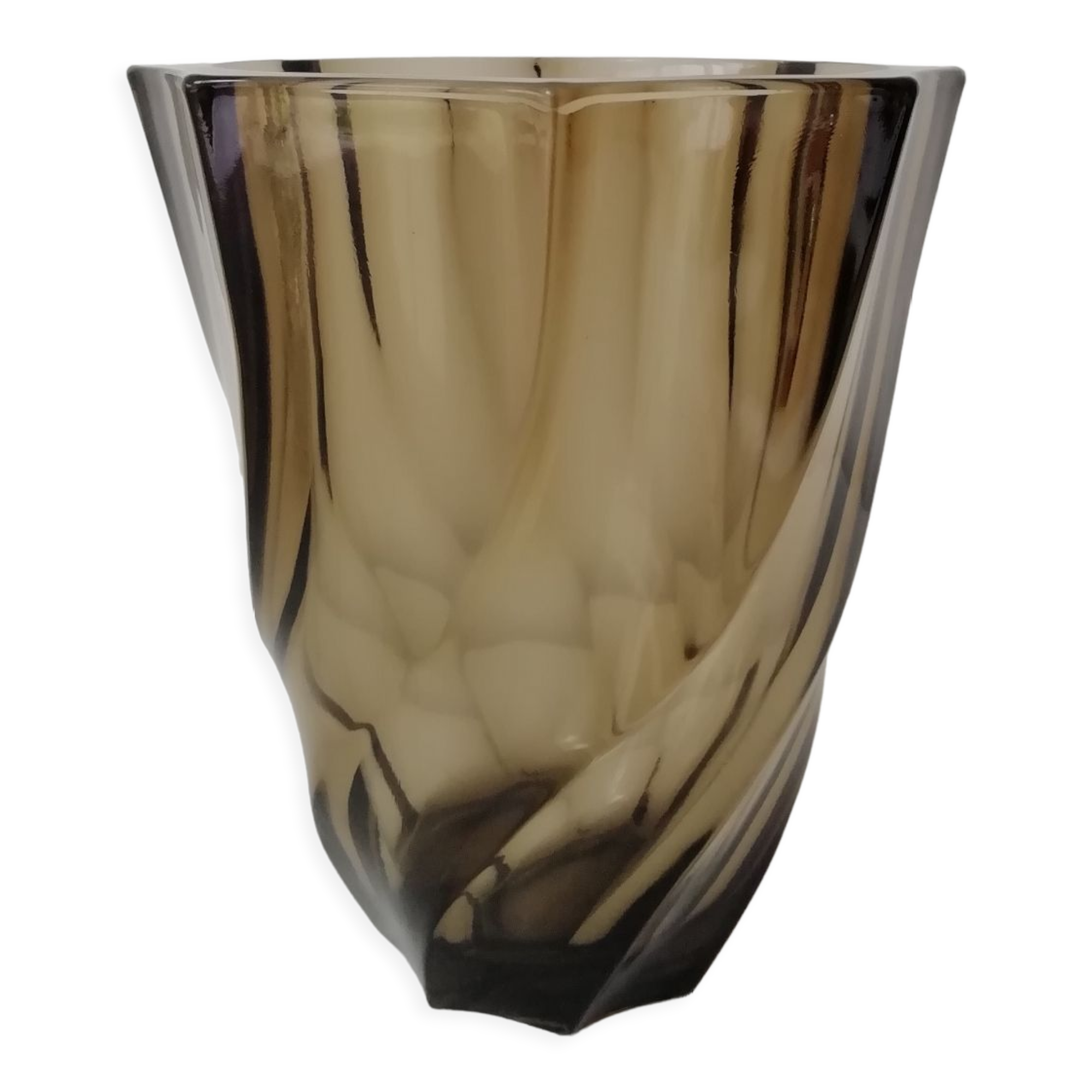 Smoked glass vase