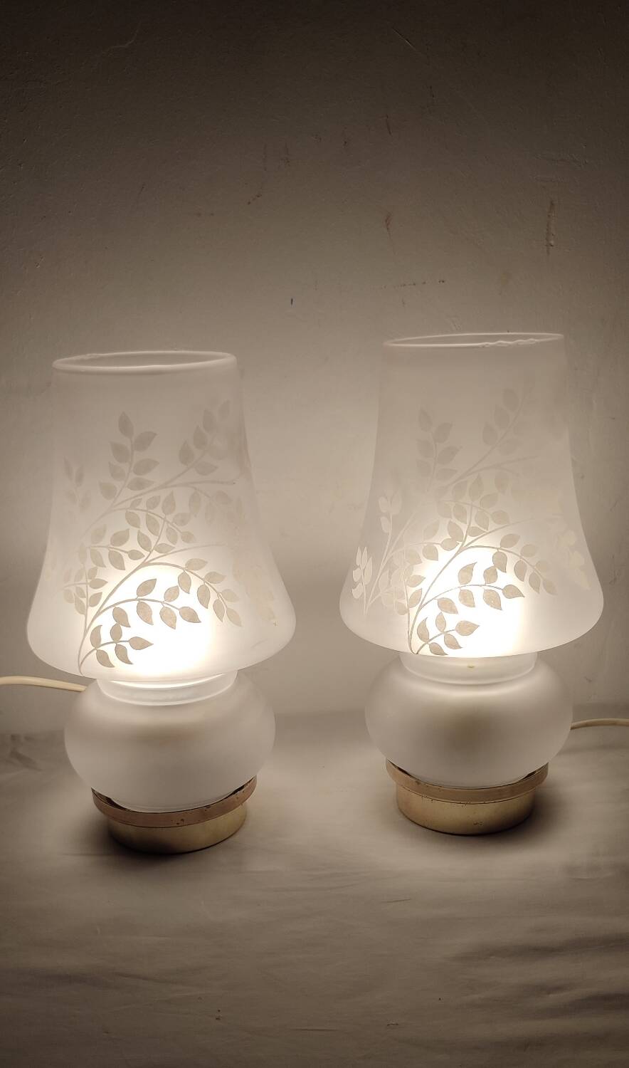 Paire des lampes de table en cristal. Espagne années 1990.