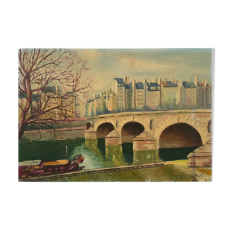 Painting The Quays of the Seine Paris 20th Century