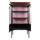 Antique English display cabinet. Marquetry with floral patterns and ribbons.