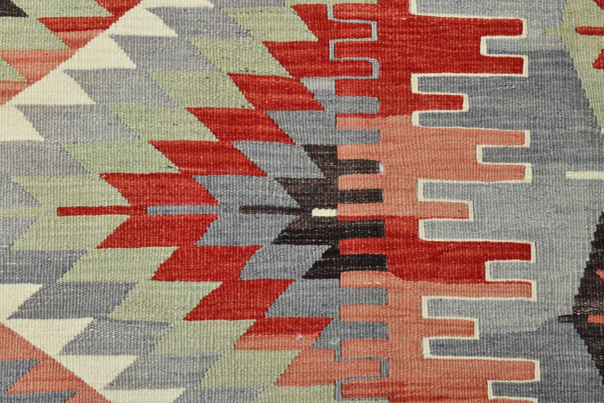 Geometric Madalion Design Kilim Rug, 181x320Cm Rug For Living Room