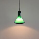 Lampe à suspension Mini P&T en verre vert par Michael Bang pour Holmegaard, Danemark 1970