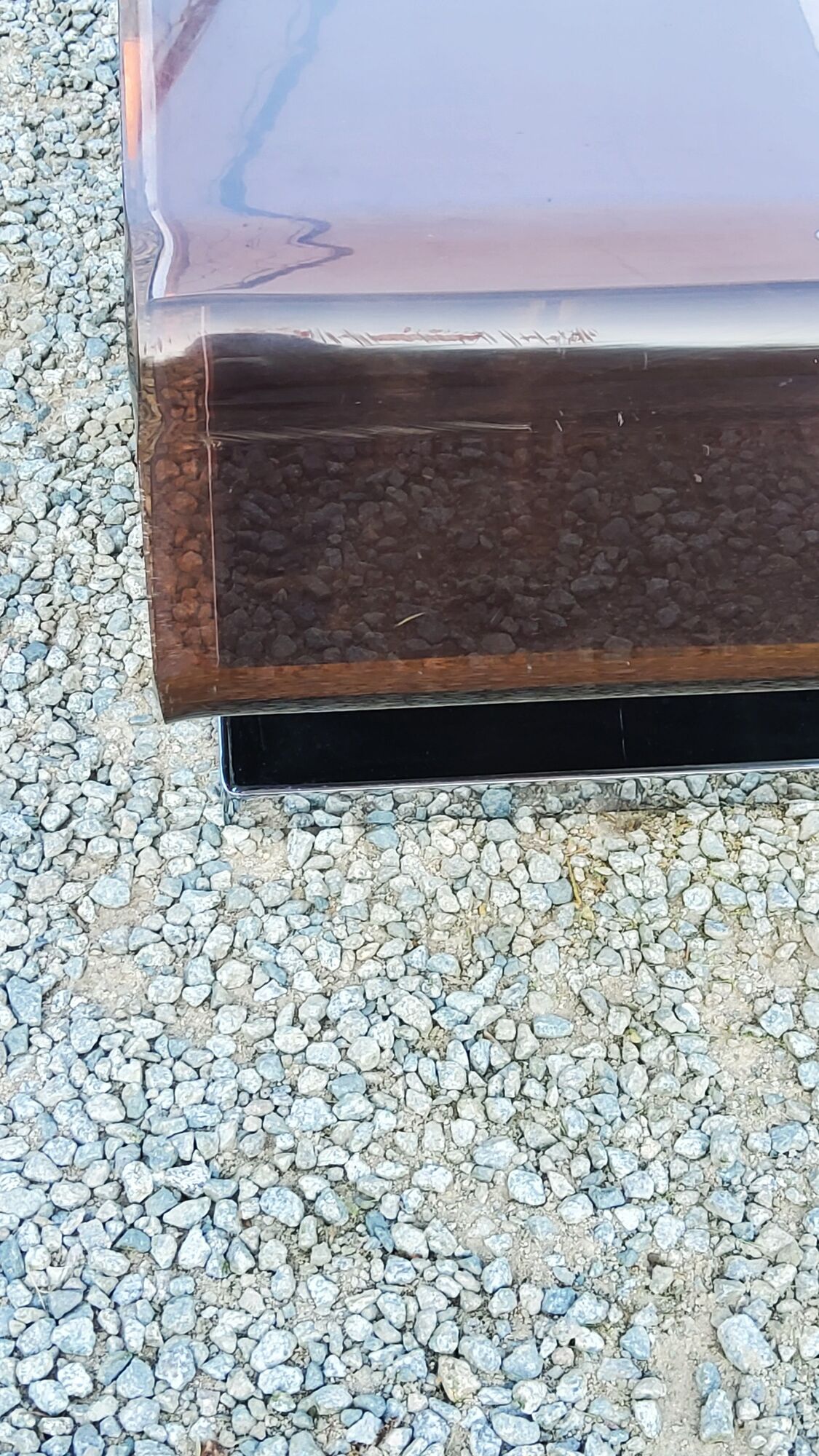 Coffee table from the 70s in chromed steel and smoked plexiglass double swivel trays