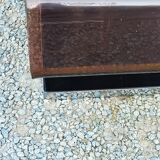 Coffee table from the 70s in chromed steel and smoked plexiglass double swivel trays
