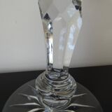 Old Bohemian cut crystal vase on foot 32 cm