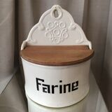 White flour pot wood lid