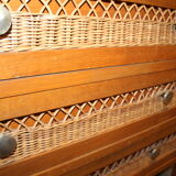 Commode vintage en osier