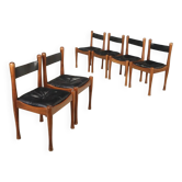 Set of six chairs from the 1970s by Silvio Coppola for Bernini.