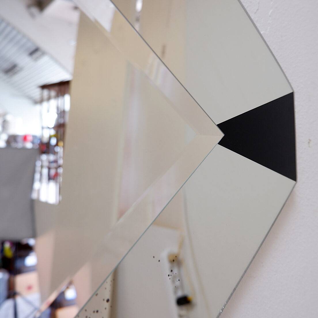 Large Art Deco "diamond" wall mirror
