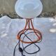 Vintage Space Age orange opaline table lamp 70s