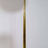 Modern mid-century brass floor lamp ASEA with round cotton shade, Sweden, 1960s