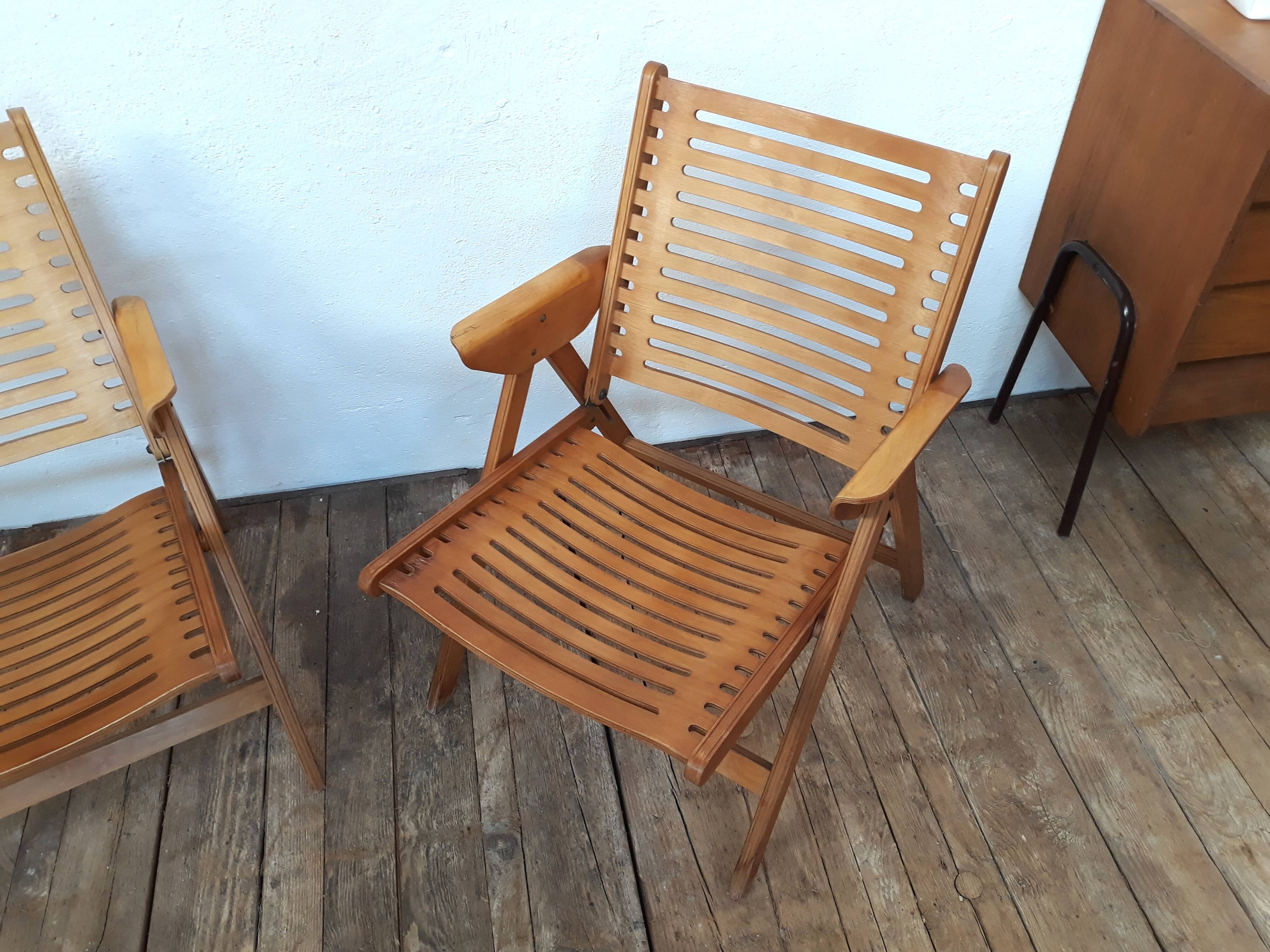 2 folding chairs vintage Rex lounge by Niko Kralj design