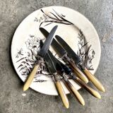 6 couteaux La Trompette en corne beige et inox