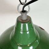 Industrial British Green Enamel Factory Pendant Lamp, 1960s
