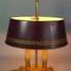 Lampe bouillote style Empire bronze doré abat-jour métal bordeaux C548