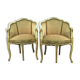 Pair of Louis XV style armchairs in 20th century patinated beech