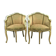 Pair of Louis XV style armchairs in 20th century patinated beech
