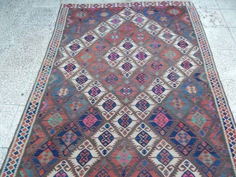 Vintage Turkish hallway rug 148x393 cm