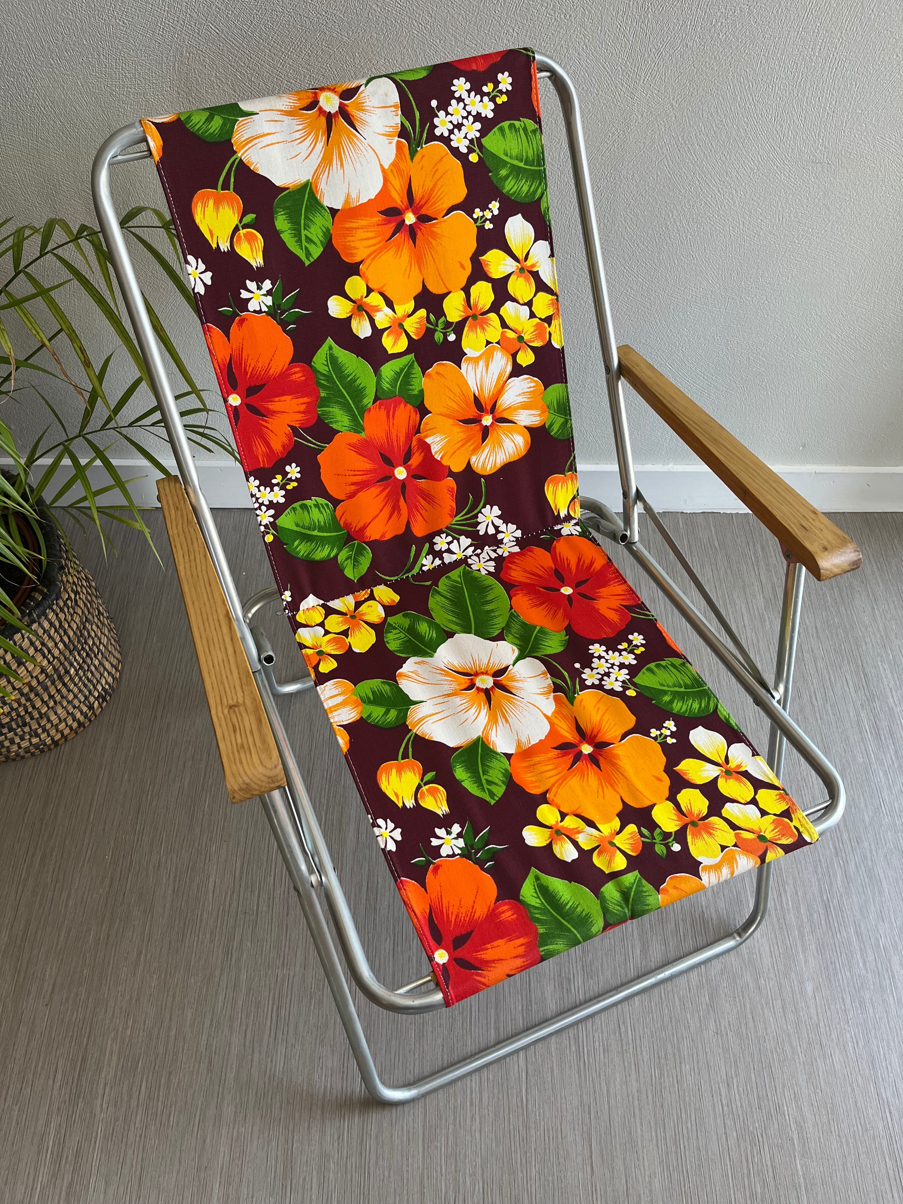 Vintage floral camping chair