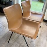 Set of 2 Zanotta chairs - Dan - Cognac leather