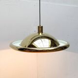 Postmodern Italian vintage brass suspension UFO model S-481 by Luci Italia, 1970s.