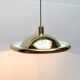Postmodern Italian vintage brass suspension UFO model S-481 by Luci Italia, 1970s.