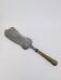 Large Art Nouveau serving shovel in white metal and gilded brass 30 cm