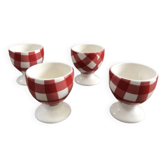 Vintage red and white gingham egg cups
