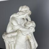 Large Romantic Alabaster Sculpture, Italy, late 19th century, Romeo and Juliet