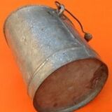Jouet ancien de poupée seau à charbon zinc galvanisé hauteur : 130mm