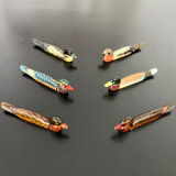 6 knife holders shaped lacquered wood duck