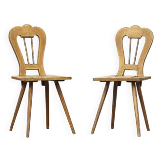 19th century antique painted primitive mountain chairs