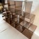 Set of 12 Michel Dumas lockers, smoked plexiglass and chrome insert.