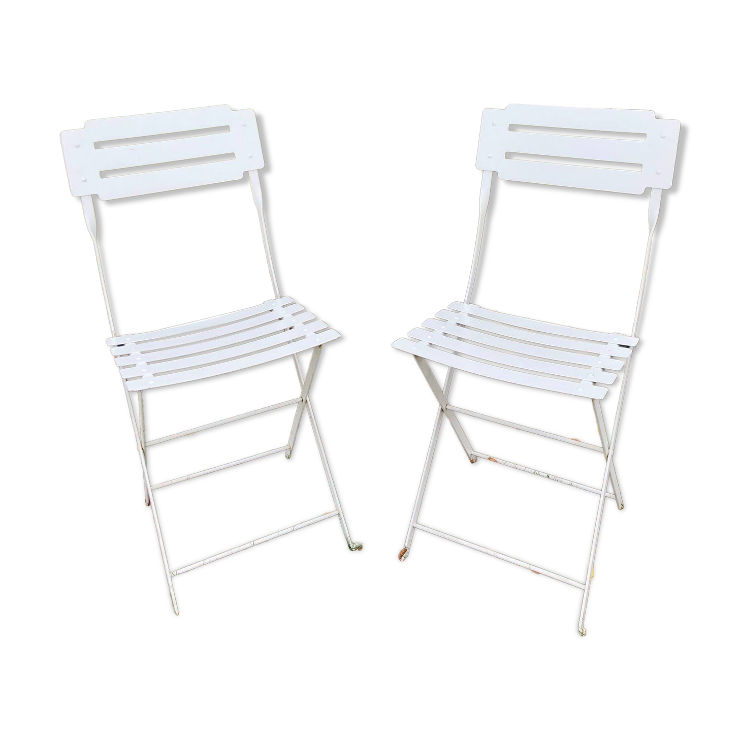 Pair of metal garden chairs