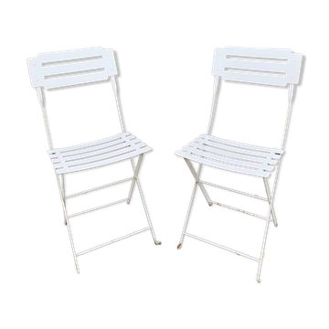 Paire de chaises de jardin en métal