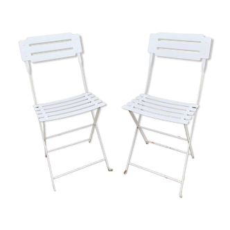 Pair of metal garden chairs