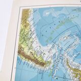 Vintage South Pole Antarctica map from 1950
