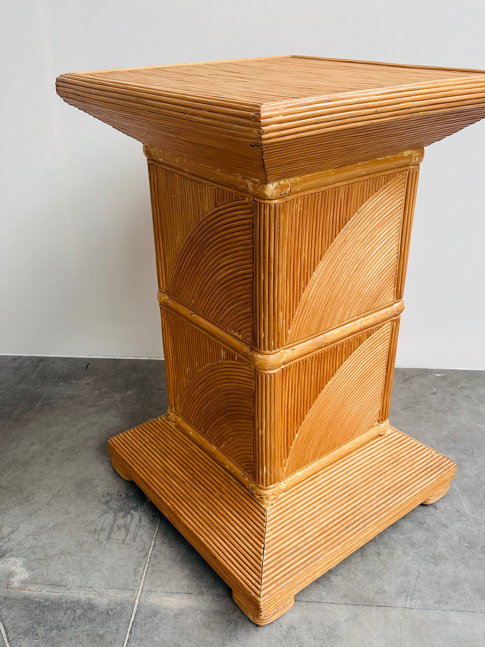 French split bamboo pedestal / plinth, 1970s