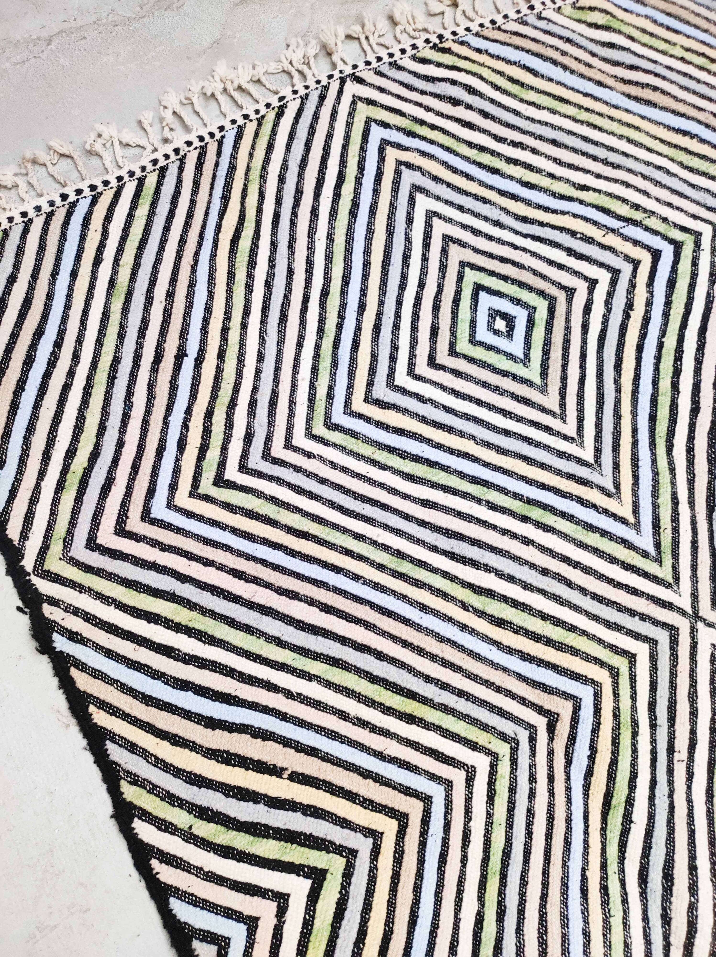 Moroccan Berber kilim Zanafi colorful new 100% wool 3.24x1.97m