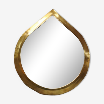 Drop-shaped brass mirror