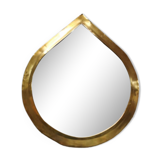 Drop-shaped brass mirror