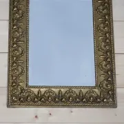 Neoclassical Antique Shell Mirror in Brass