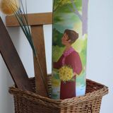 Wicker wastebasket