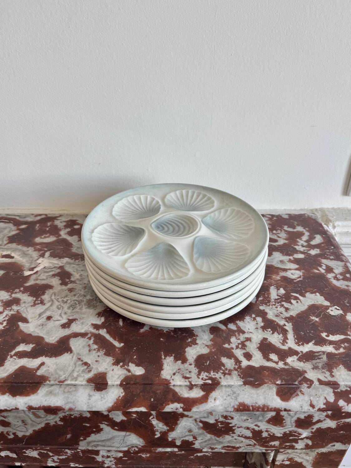 Moulin des Loups earthenware oyster plates