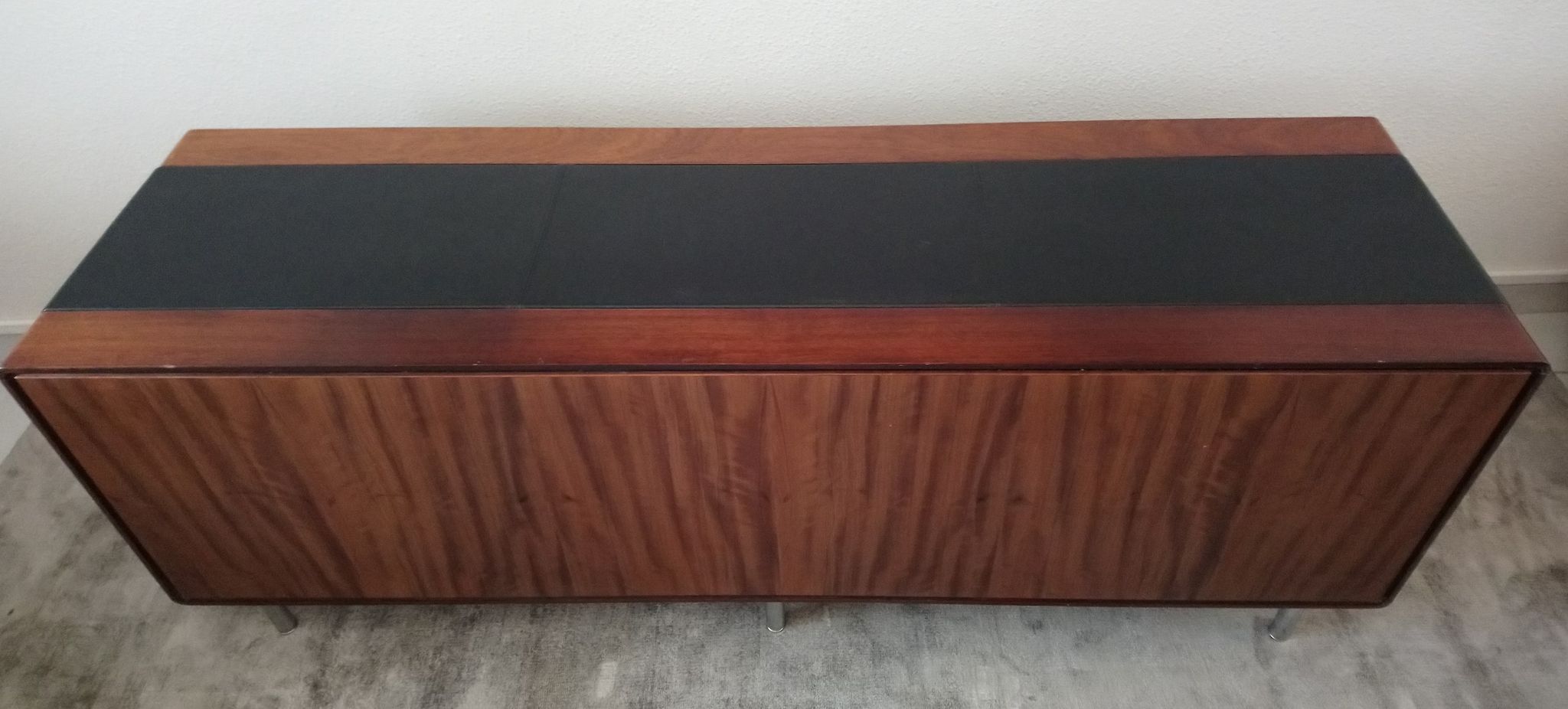 Rare row of wood and leatherette of the 60s 70s