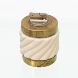 Ensemble de briquet et cendrier en céramique et laiton par Tommaso Barbi, Italie, années 1960.