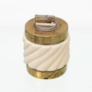 Set of lighter and ashtray in Ceramic Brass by Tommaso Barbi, Italy, 1960s